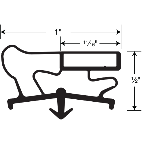 Magnetic Gasket, Pre-stuffed Grey Santoprene, 8' Length