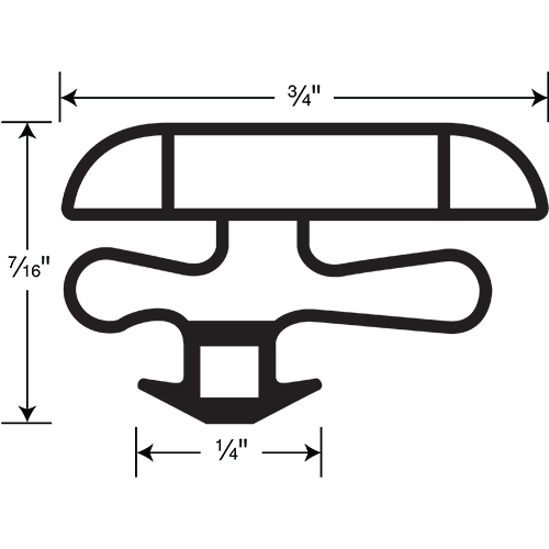 Anthony Magnetic Gasket, Pre-stuffed Black Snap-in 8' Length (Anthony Double Anvil)
