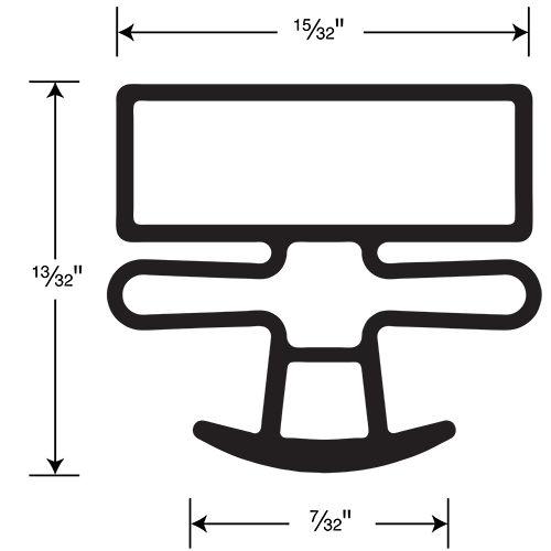 Anthony Magnetic Gasket, Pre-stuffed Black Snap-in 8' Length (Anthony - No Anvil)