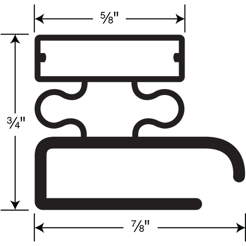 Magnetic Gasket, Pre-stuffed Black Screw-On, 8' Length