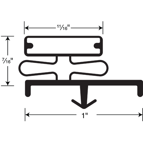 Hobart Gasket 3-sided 77-1/4 x 36-3/16 x 77-1/4 OD